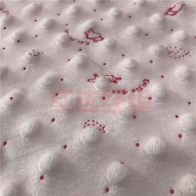 超柔圆点压花刷花毛绒布 超柔凸点压泡超柔家纺家居面料