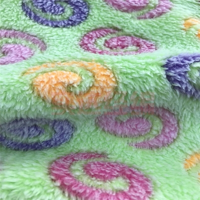 双面印花法兰绒脚印圈圈花型儿童服装家纺布料