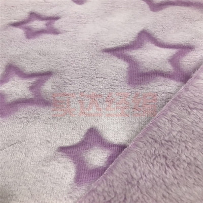 法兰绒背印剪花睡衣面料 秋冬睡衣面料 保暖印花睡衣面料